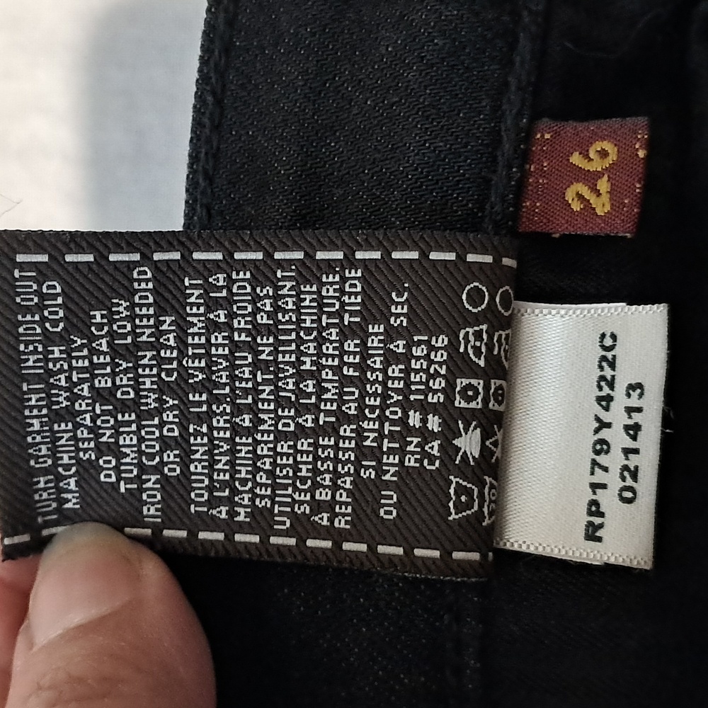 7 For All Mankind Roxanne jeans with Crystal back Pockets. Black. Size 26. - Picture 7 of 13